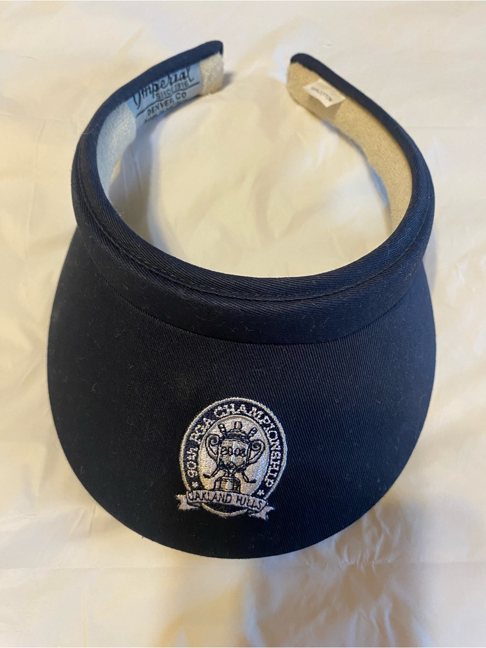 90th PGA championship Imperial Navy Visor with Embroidered Crest, Oakland Hills